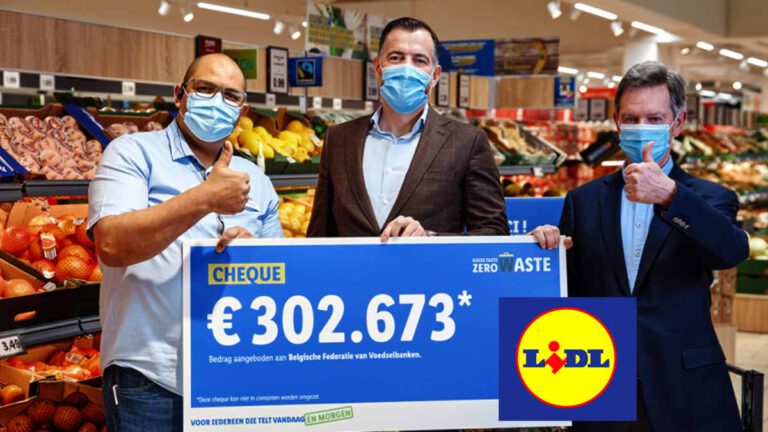 Beau geste de Lidl un chèque de 300 000 euros versés à la Fédération belge des banques alimentaires